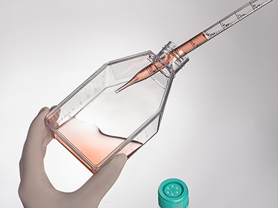 斜頸設(shè)計(jì)，易于傾倒，方便移 液管和細(xì)胞刮刀的進(jìn)出